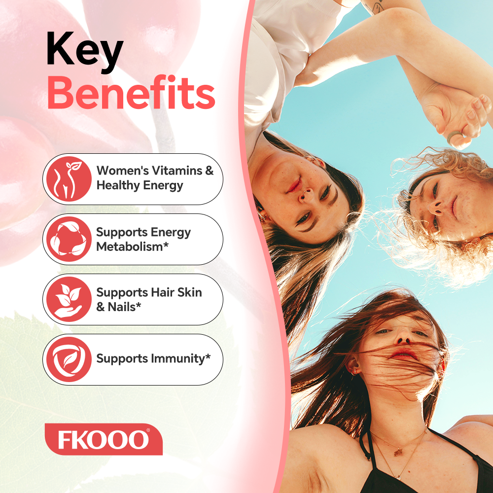 FKOOO Multivitamin for Women - Hormone Balance & Skin Glow Supplement- 60 Tablets with Quercetin, vitamin C, vitamin E, keratin peptide - Anti-aging Skin support, rejuvenating, Immune system support Hair nutrition nourishes your hair