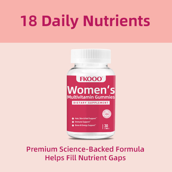 FKOOO Women's Multivitamin Gummies - Daily Hair, Skin & Nails Support for Women 18+ - Delicious Berry Flavor - With Biotin, Collagen & Vitamin E