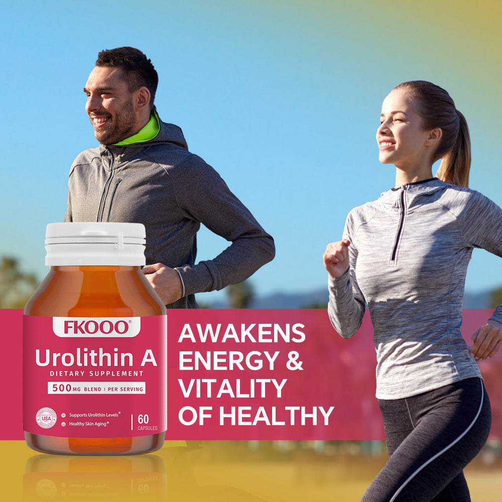 FKOOO Urolithin A 500mg - Premium Cellular Cleanse Supplement - Supports Brain & Muscle Function - Delayed-Release Capsules for Maximum Absorption