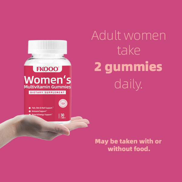 FKOOO Women's Multivitamin Gummies - Daily Hair, Skin & Nails Support for Women 18+ - Delicious Berry Flavor - With Biotin, Collagen & Vitamin E