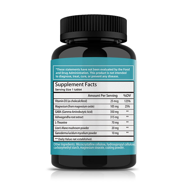 FKOOO Ashwagandha Stress Anxiety Relief Tablets ,Calm & Relax Support with GABA L-Theanine Ashwagandha, Magnesium, Tryptophan