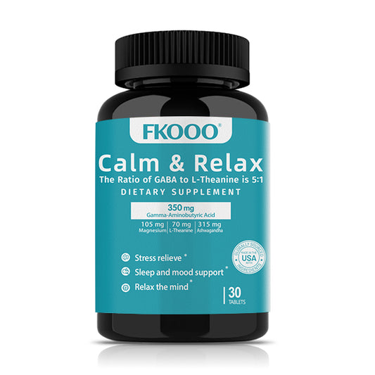 FKOOO Ashwagandha Stress Anxiety Relief Tablets ,Calm & Relax Support with GABA L-Theanine Ashwagandha, Magnesium, Tryptophan
