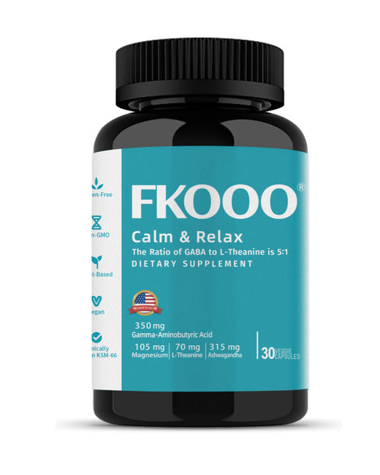 FKOOO Ashwagandha Stress Anxiety Relief Tablets ,Calm & Relax Support with GABA L-Theanine Ashwagandha, Magnesium, Tryptophan